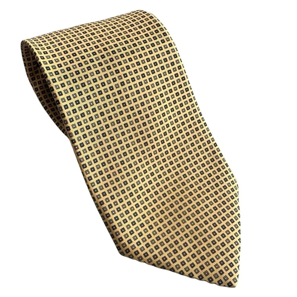 Brooks Brothers Tie Yellow & Blue Silk 60” x 3.5”